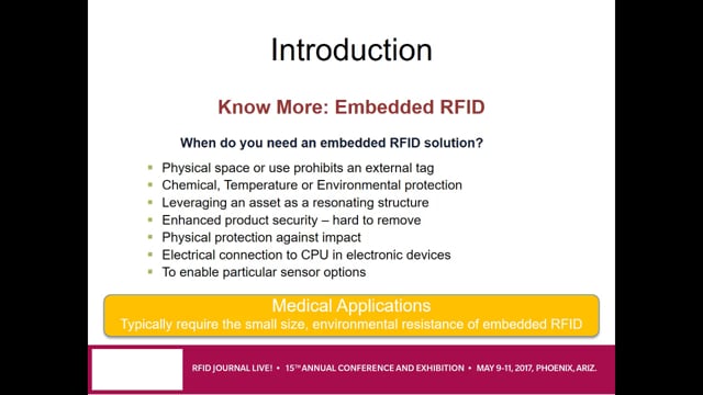 Embedded RFID for Medical Devices