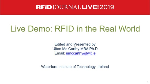 Live Demo: RFID in the Real World