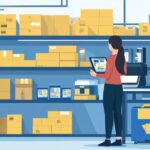U.S. Contractors Efficient Inventory Management with Barcode and RFID Technology Flat Design for Optimizing Supply Chain Warehouse and Retail