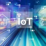 IoT theme with abstract high speed technology POV motion blur