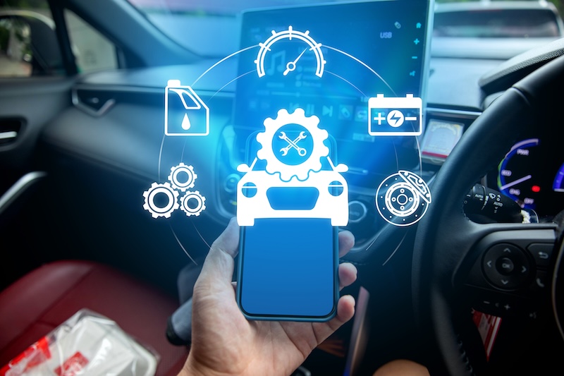 Car Connectivity ConsortiumCCC Smart car app concept featuring Car App-Connect — a mobile interface for intelligent vehicle management. Ideal for themes related to automotive technology, mobile diagnostics, and connected driving.