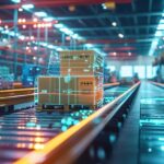 Dot AI Wiliot Smart warehouse management system using augmented reality technology to identify package picking and delivery . Future concept of supply chain and logistic business, + --ar 16:9 --v 6 Job ID: d8885333-c96e-4321-8a7c-1496115acf6c