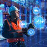 Identiv has launched ID-Pixels 3.0, a family of battery-free Bluetooth Low Energy inlays and labels built on Wiliot's Gen3 IC Supply chain management, smart logistics. Warehouse manager uses laptop to monitor digital transport network, tracking cargo flow, delivery routes and automated distribution processes.