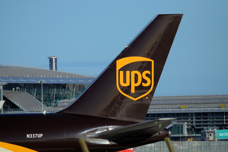UPS Flight RFID airplane in the airport
